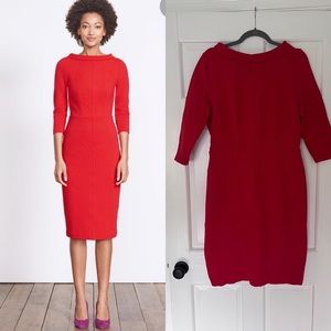 Boden Marisa Ottoman Dress Red 12R
